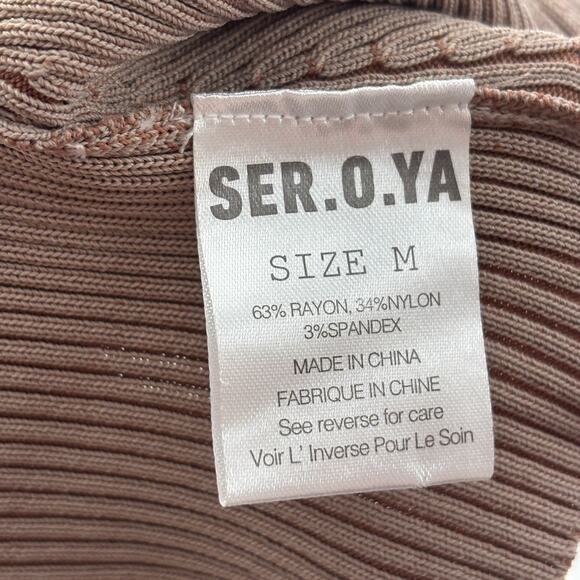 Ser.O.Ya Tan Dahlia Long Sleeve Arm Cover Detachable Shrug Sweater - Picture 10 of 11